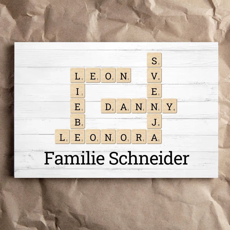Kunstdruck - Kreuzworträtsel mit Namen - personalisierbar