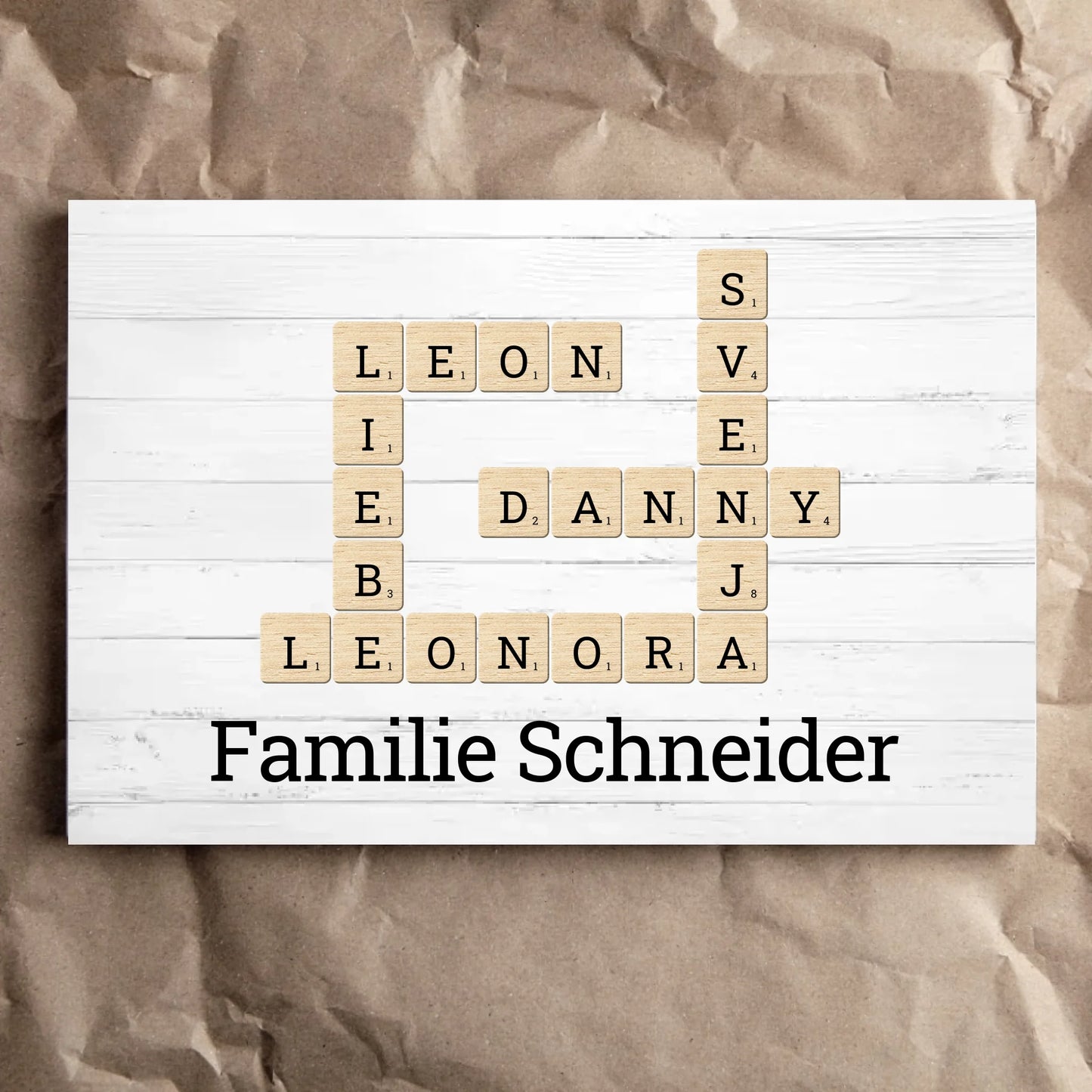 Kunstdruck - Kreuzworträtsel mit Namen - personalisierbar