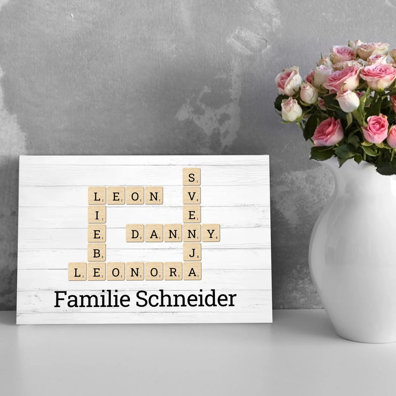 Kunstdruck - Kreuzworträtsel mit Namen - personalisierbar