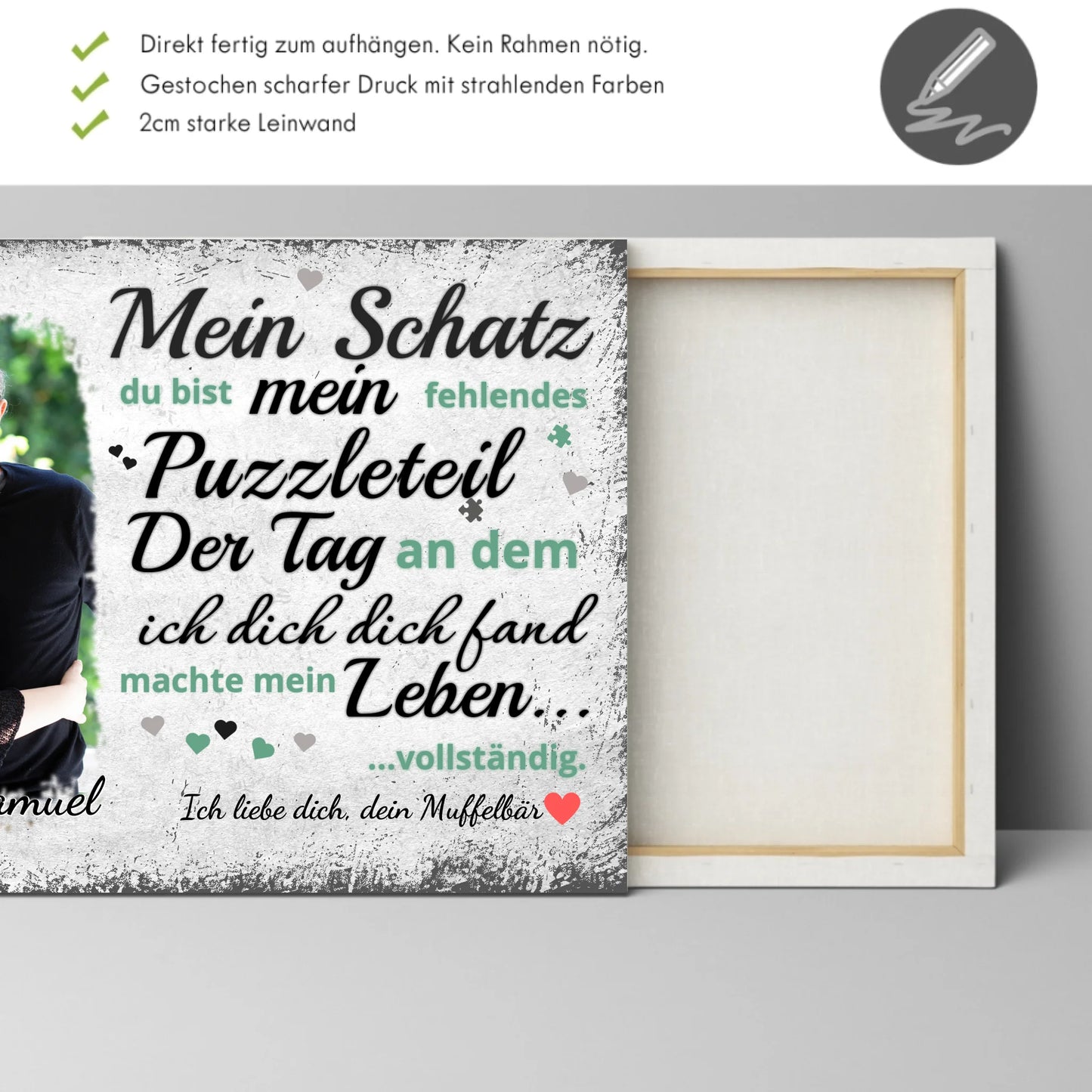 Wandbild - Fehlendes Puzzleteil - personalisierbar