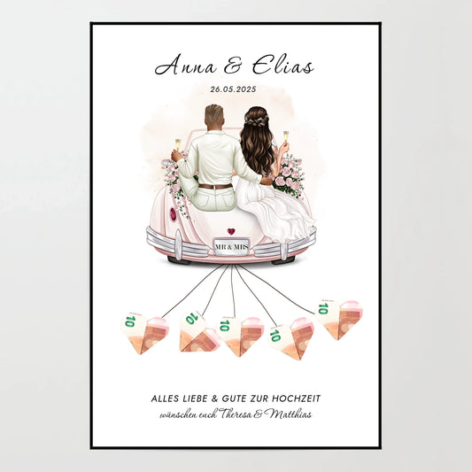 Poster - Just married Vol. 2 / Geldgeschenk - personalisierbar