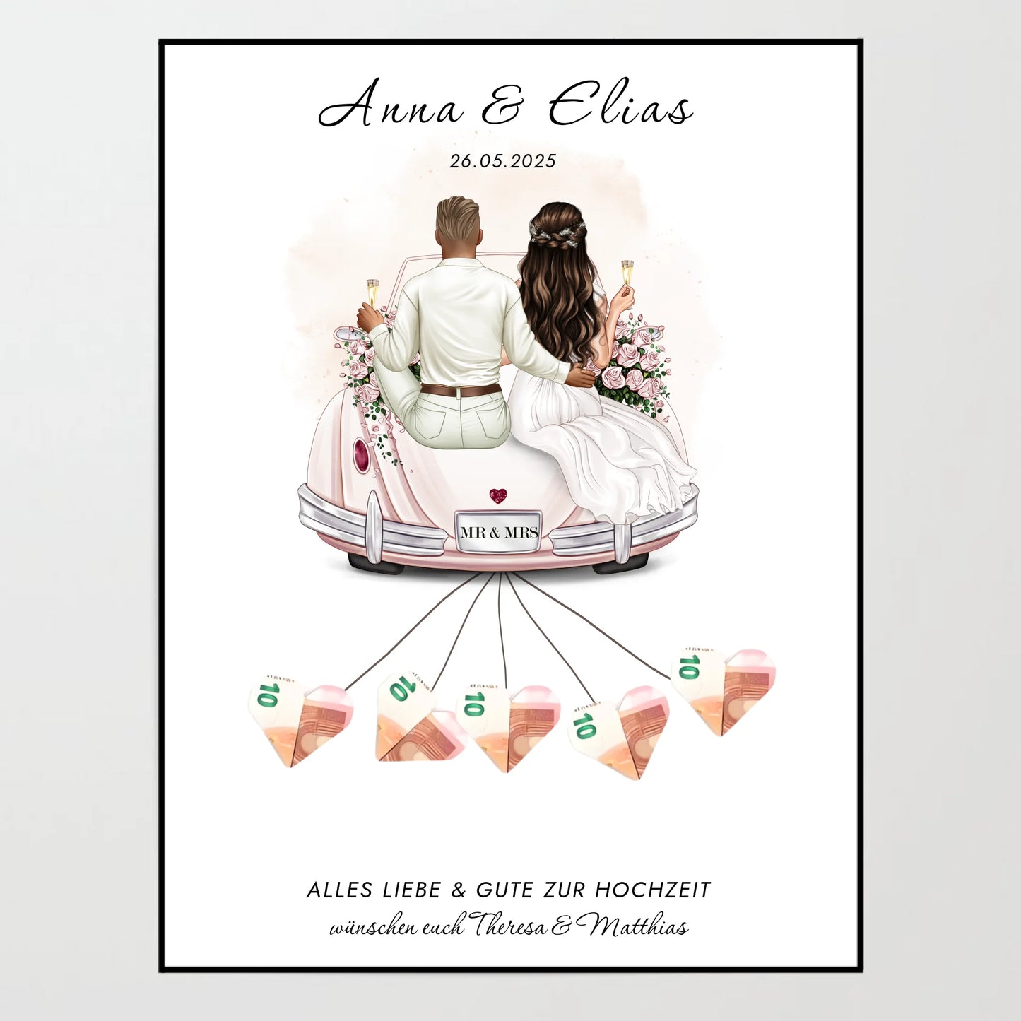 Poster - Just married Vol. 2 / Geldgeschenk - personalisierbar