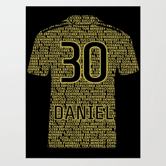Poster - Weltfußballer mit Namen & Nummer -  personalisierbar