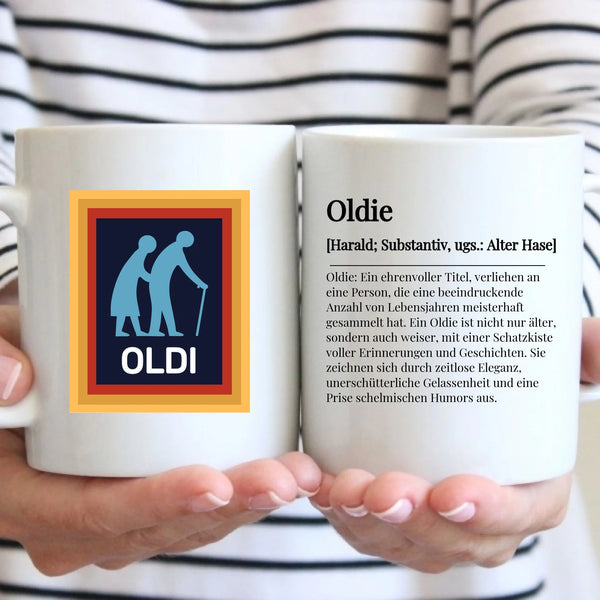 Tasse - "OLDI" Definition - für Geburtstag oder Rentner - personalisierbar