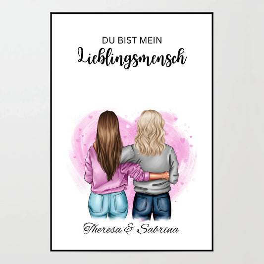 Poster - Besties, Beste Freundinnen - personalisierbar
