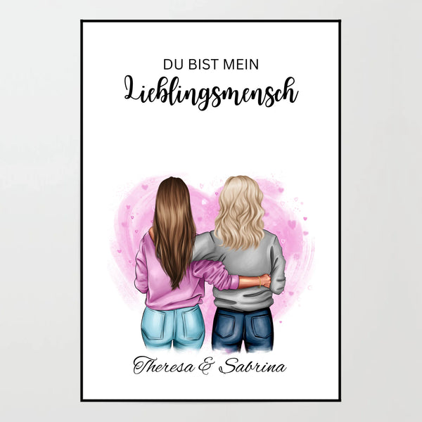 Poster - Besties, Beste Freundinnen - personalisierbar