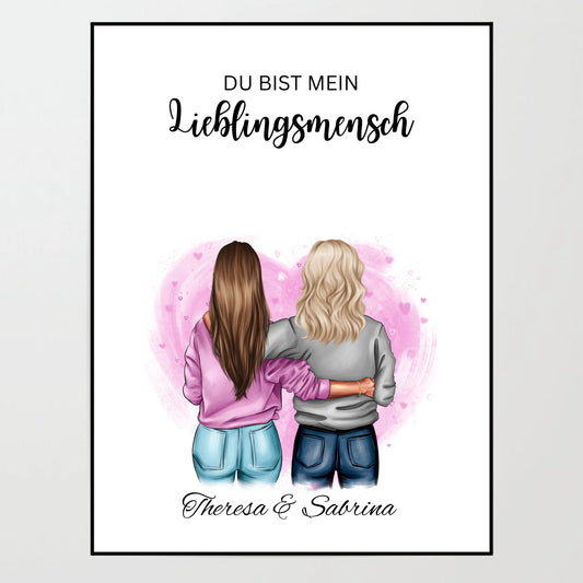 Poster - Besties, Beste Freundinnen - personalisierbar