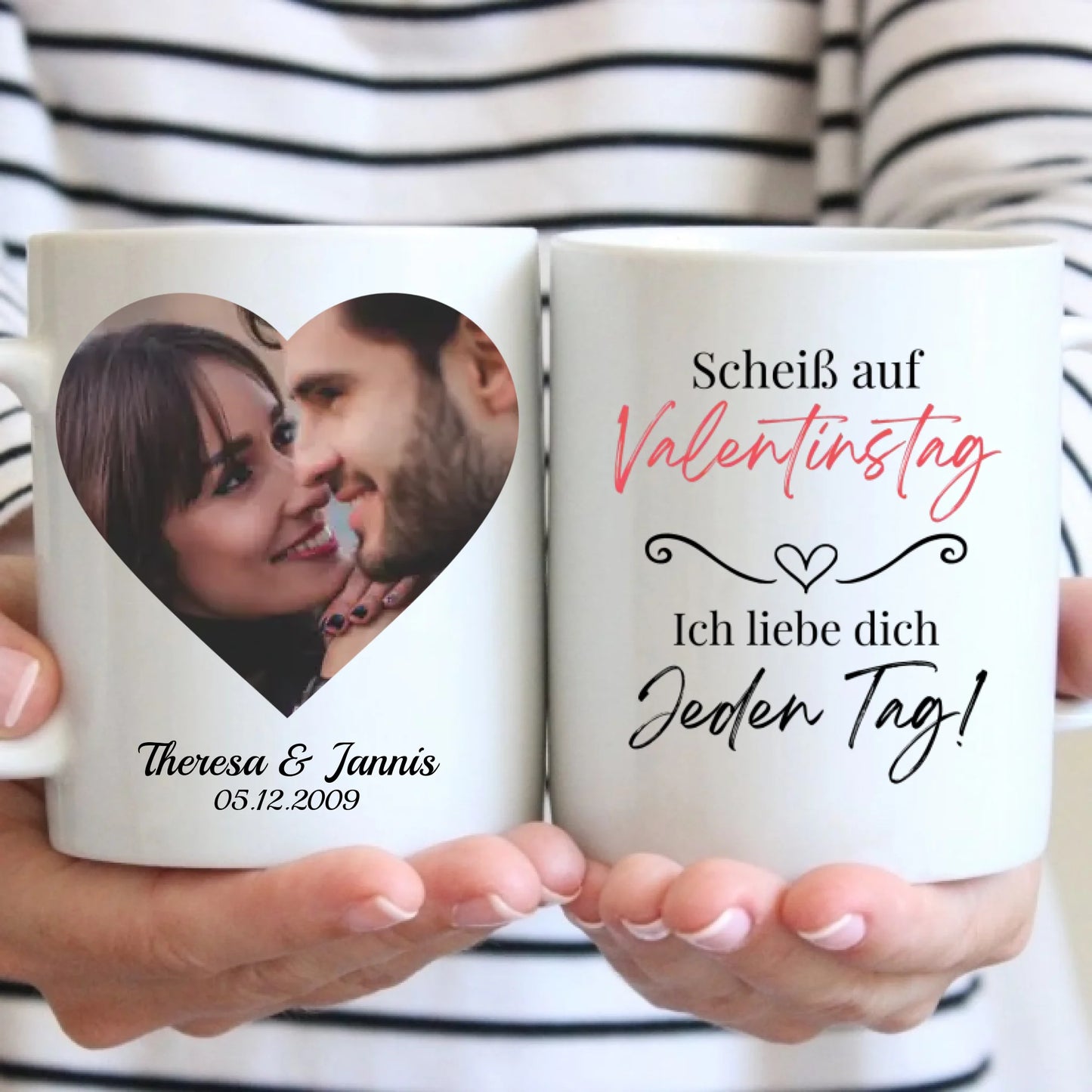 Tasse - Scheiß auf Valentinstag mit Foto-Upload - personalisierbar