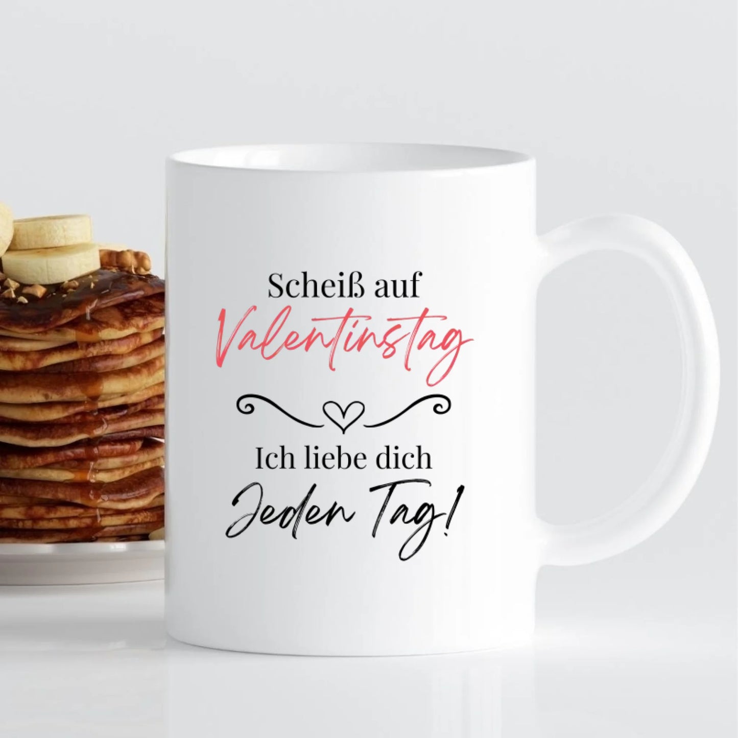 Tasse - Scheiß auf Valentinstag mit Foto-Upload - personalisierbar
