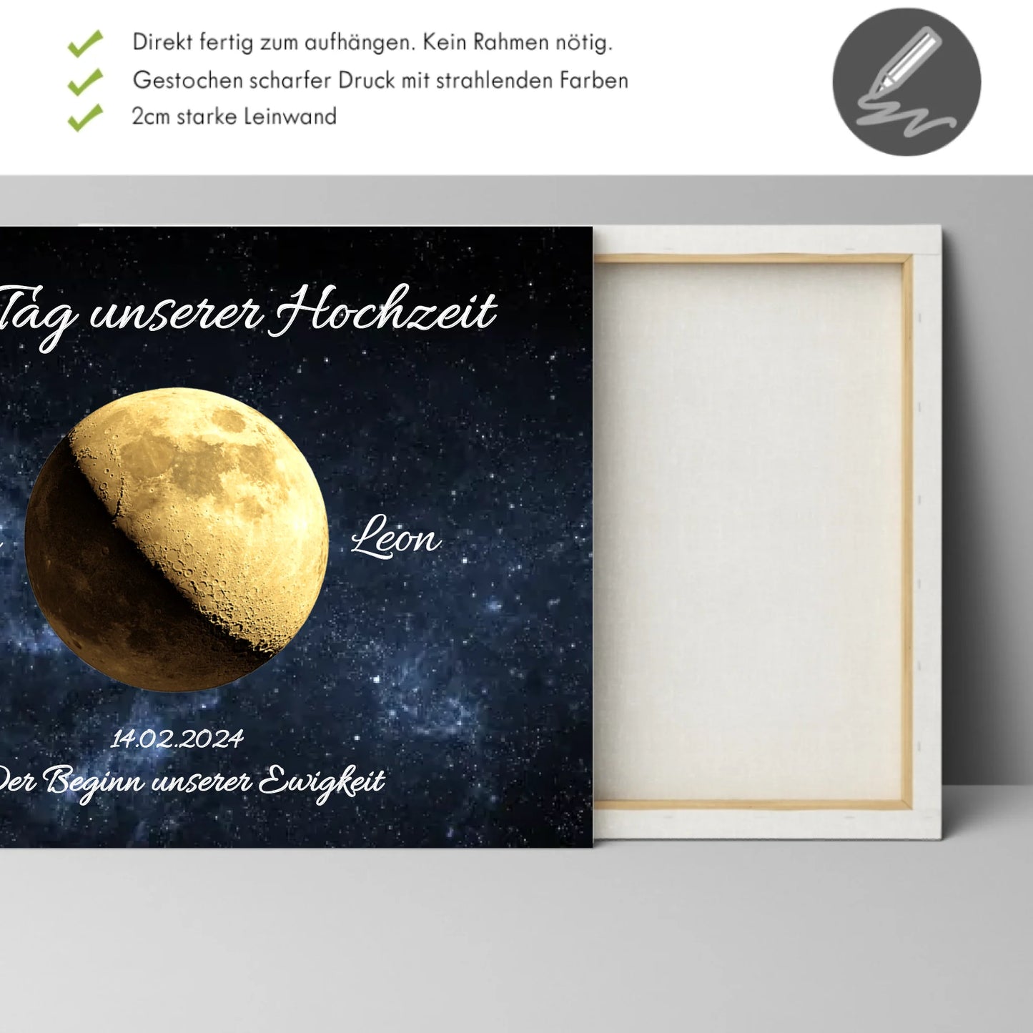 Kunstdruck - unser Mond - personalisierbar
