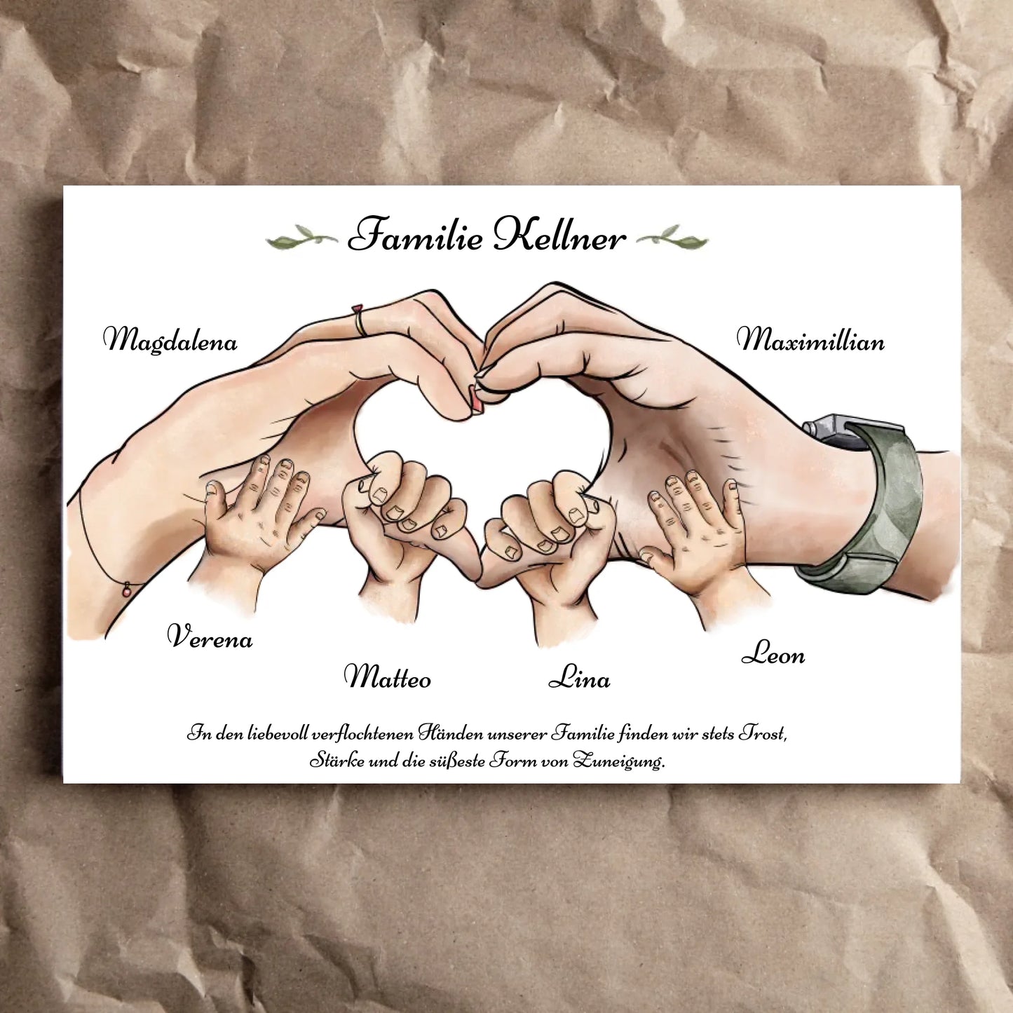 Leinwand - Familienhände Vol. 1 - personalisierbar