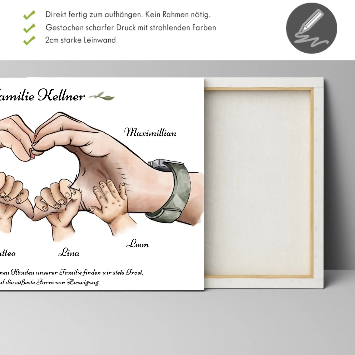 Leinwand - Familienhände Vol. 1 - personalisierbar