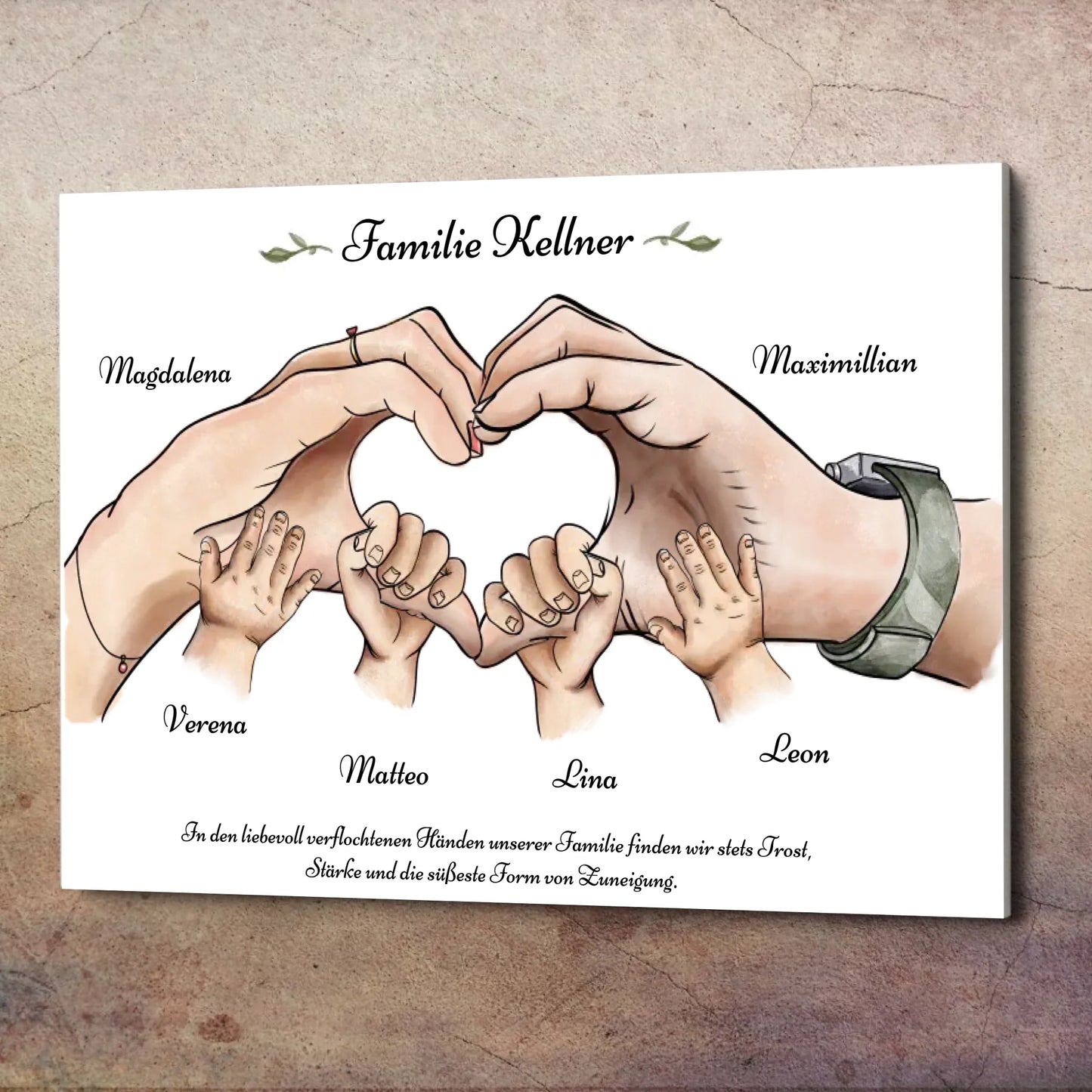 Leinwand - Familienhände Vol. 1 - personalisierbar