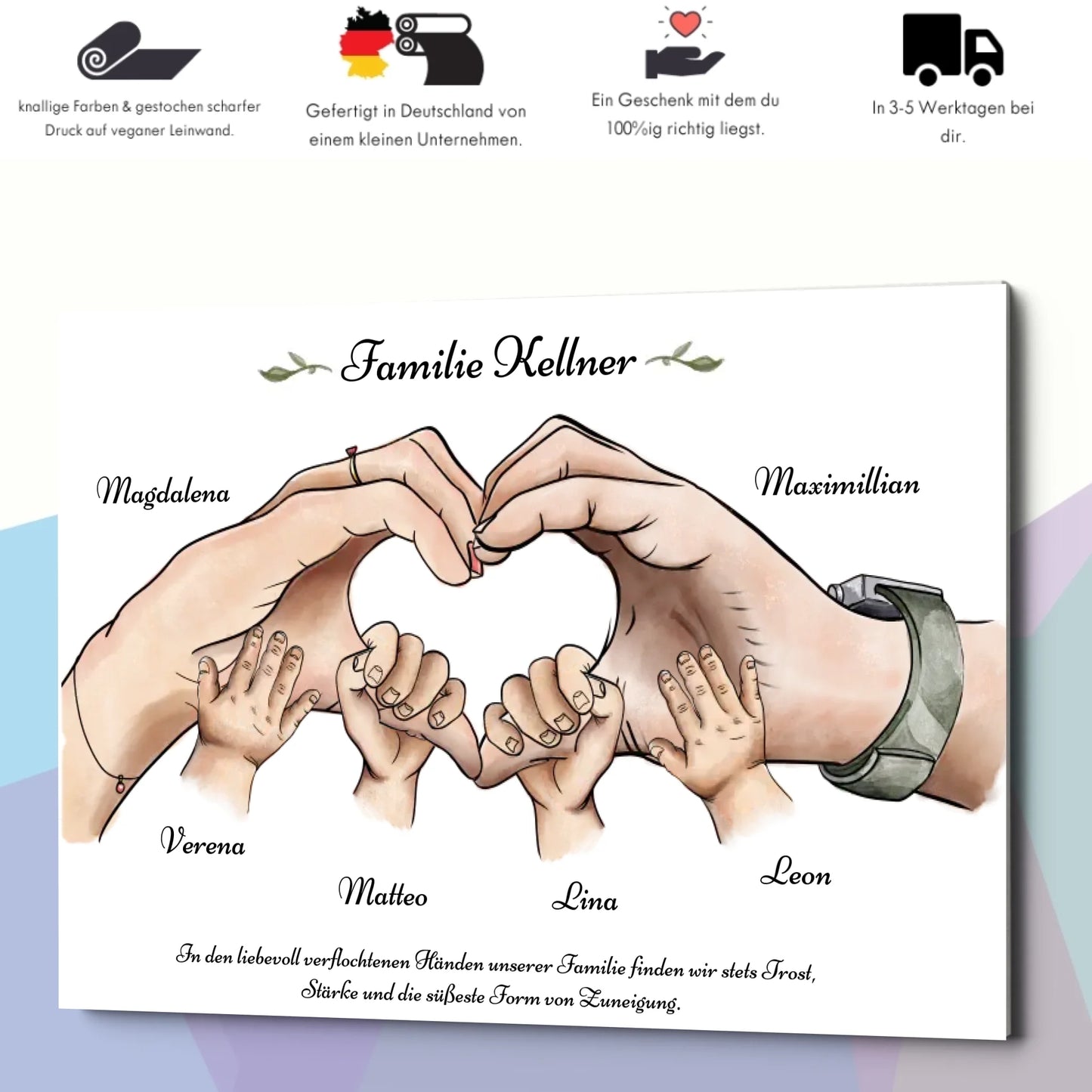 Leinwand - Familienhände Vol. 1 - personalisierbar