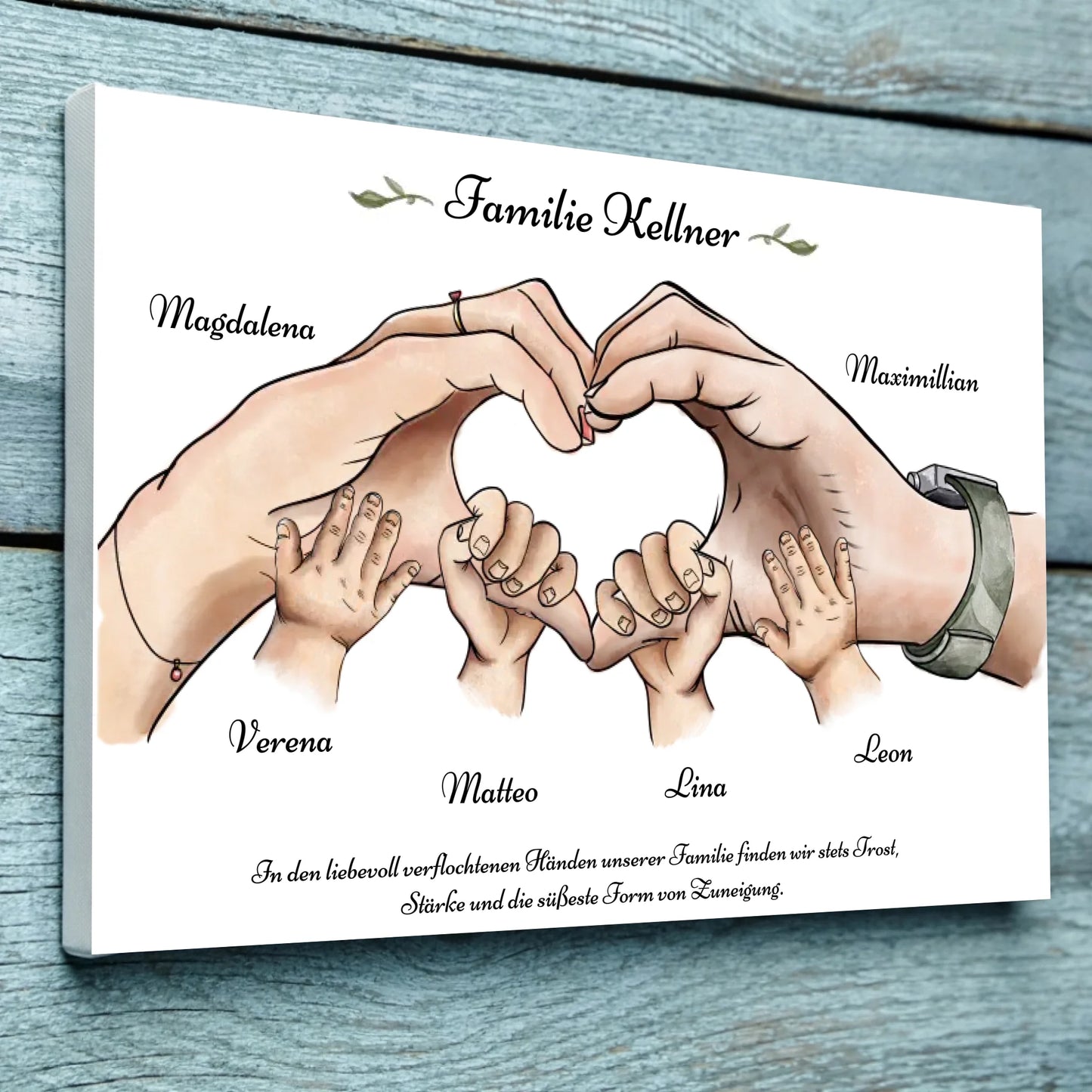 Leinwand - Familienhände Vol. 1 - personalisierbar