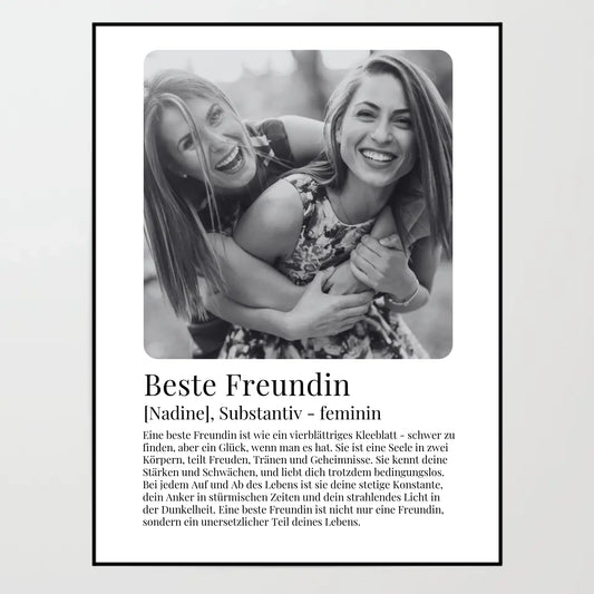 Poster - Beste Freundin Definition Vol. 3 - personalisierbar
