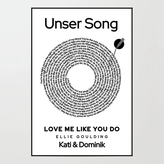 Poster - Unser Song in Schallplatten-Optik -  personalisierbar