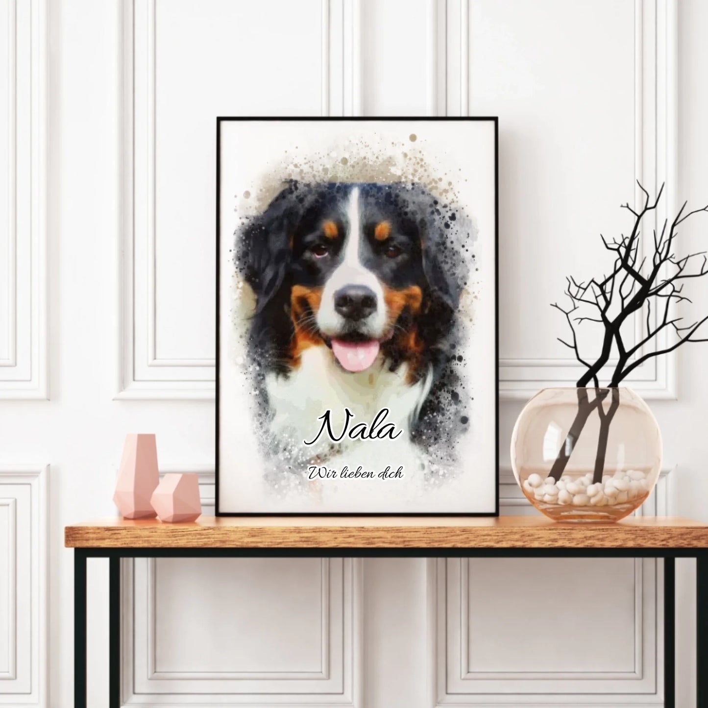 Kunstdruck - Haustier im Aquarell-Stil - personalisierbar