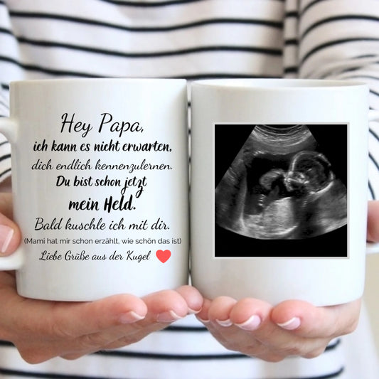 Tasse - Ultraschall-Bild Papa - personalisierbar