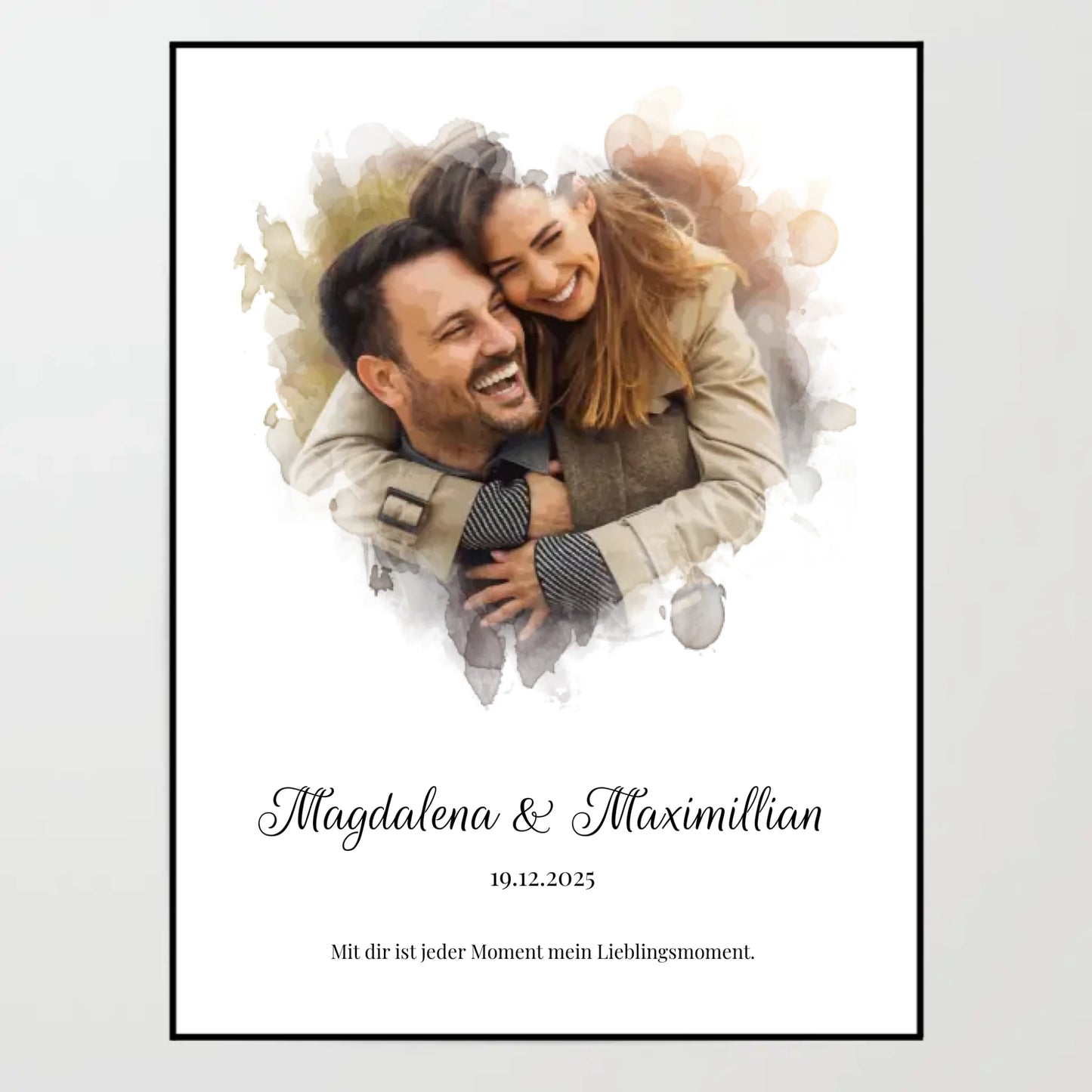 Wandbild - Together mit Foto-Upload im Aquarell-Stil - personalisierbar