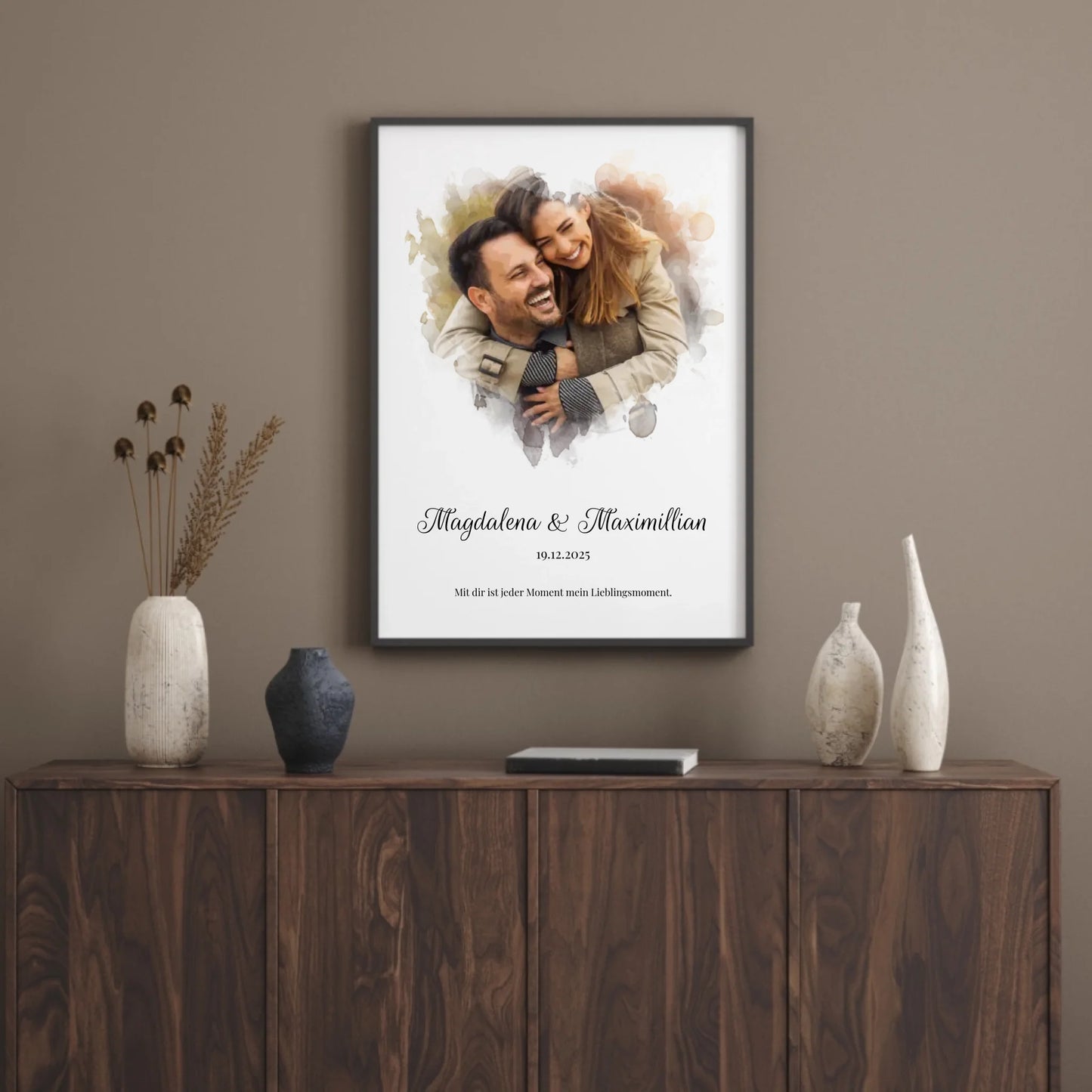 Wandbild - Together mit Foto-Upload im Aquarell-Stil - personalisierbar