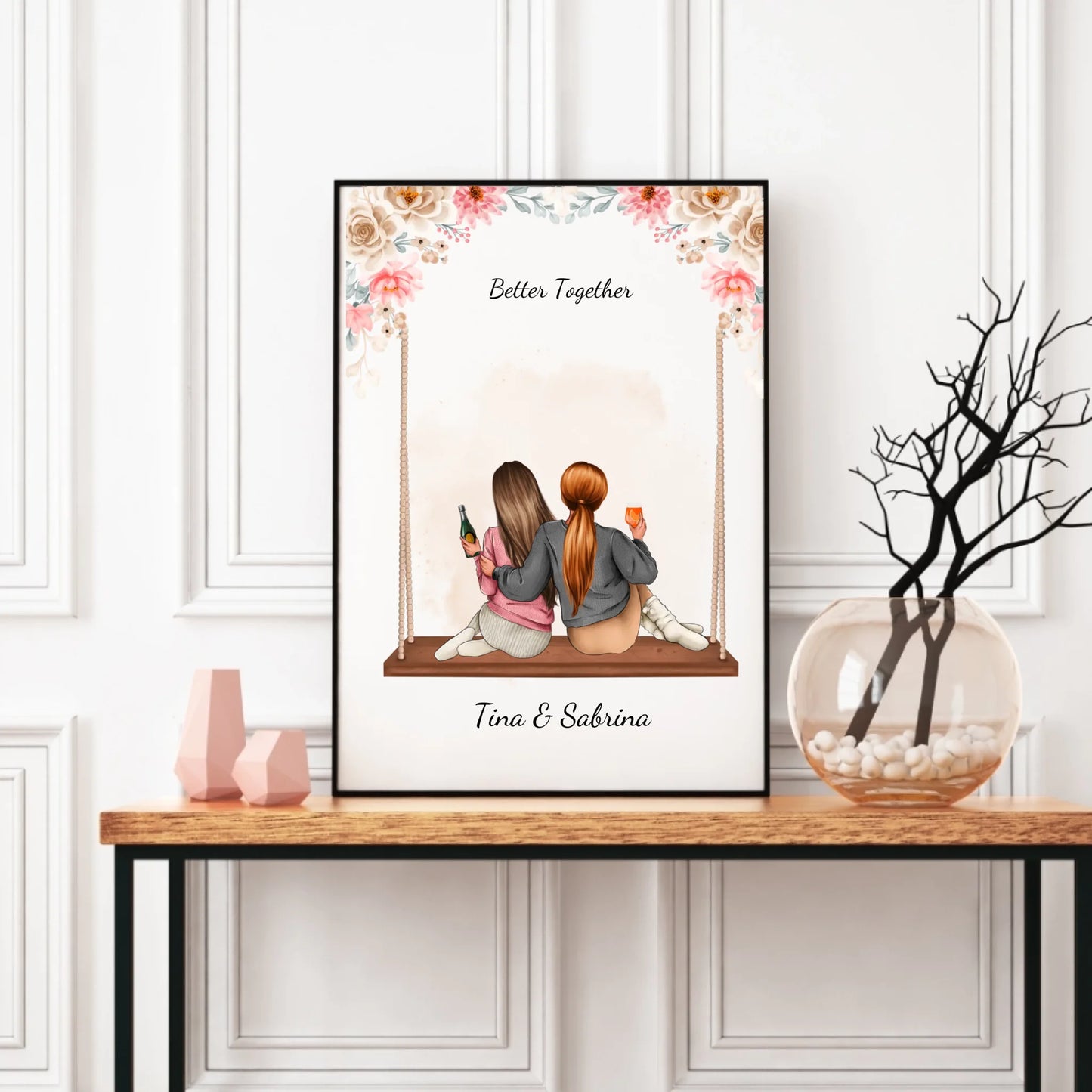 Poster - Besties auf der Schaukel - personalisierbar