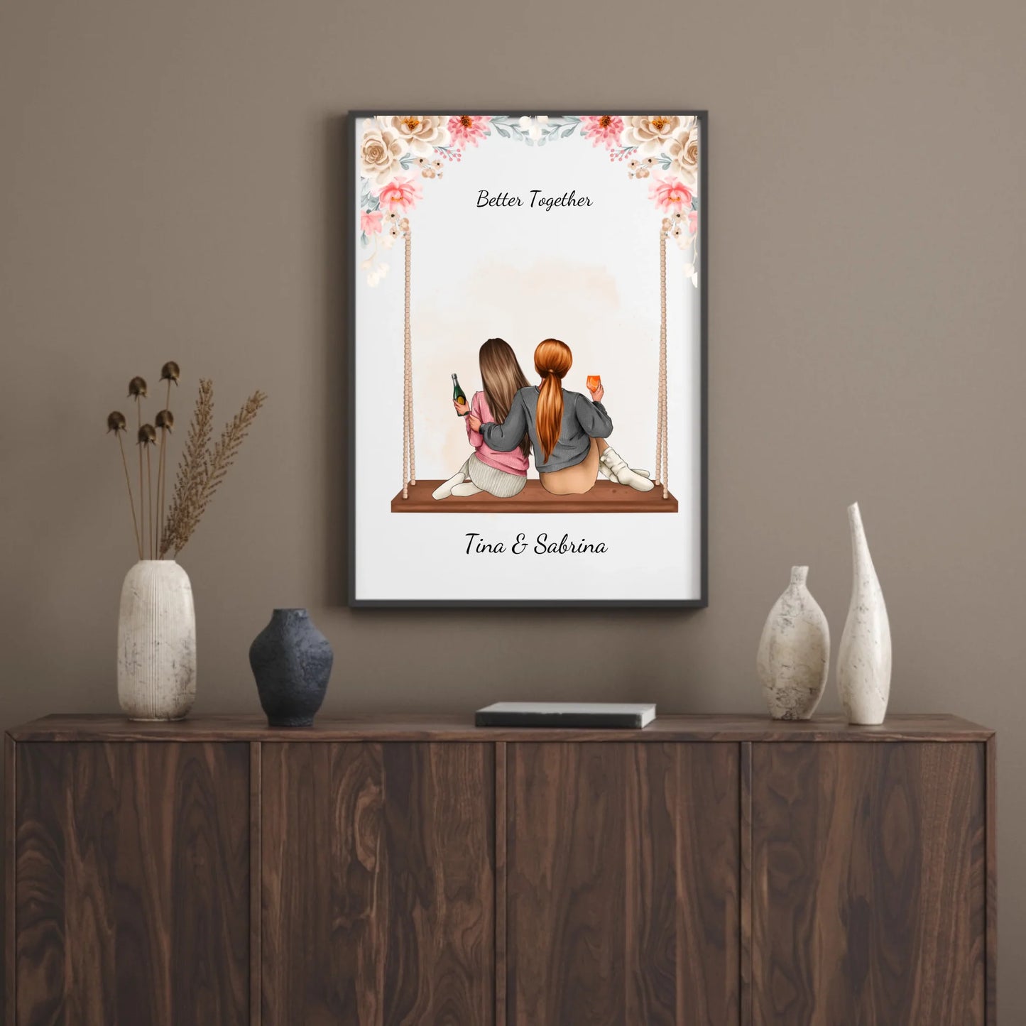 Poster - Besties auf der Schaukel - personalisierbar
