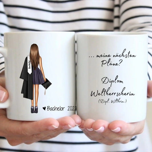 Tasse zum Abschluss Abitur, Bachelor, Master - personalisierbar