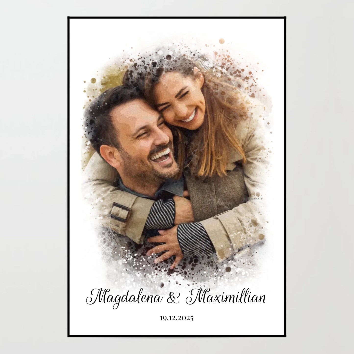 Wandbild - Together Vol. 2 mit Foto-Upload im Aquarell-Stil - personalisierbar