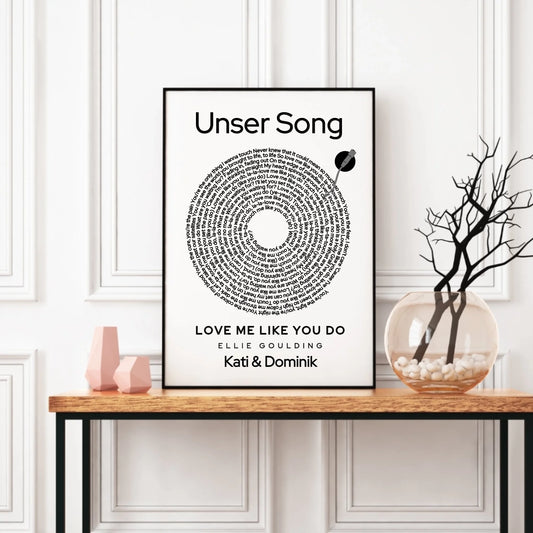 Poster - Unser Song in Schallplatten-Optik -  personalisierbar