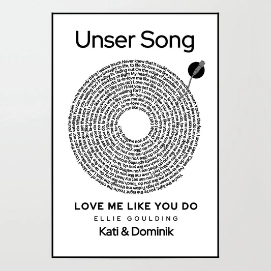 Poster - Unser Song in Schallplatten-Optik -  personalisierbar