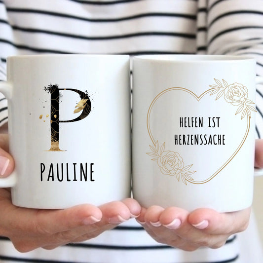 Tasse - Berufe mit Herz, Art Deco - personalisierbar