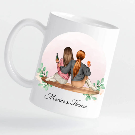 Tasse - Freundinnen sitzend - personalisierbar