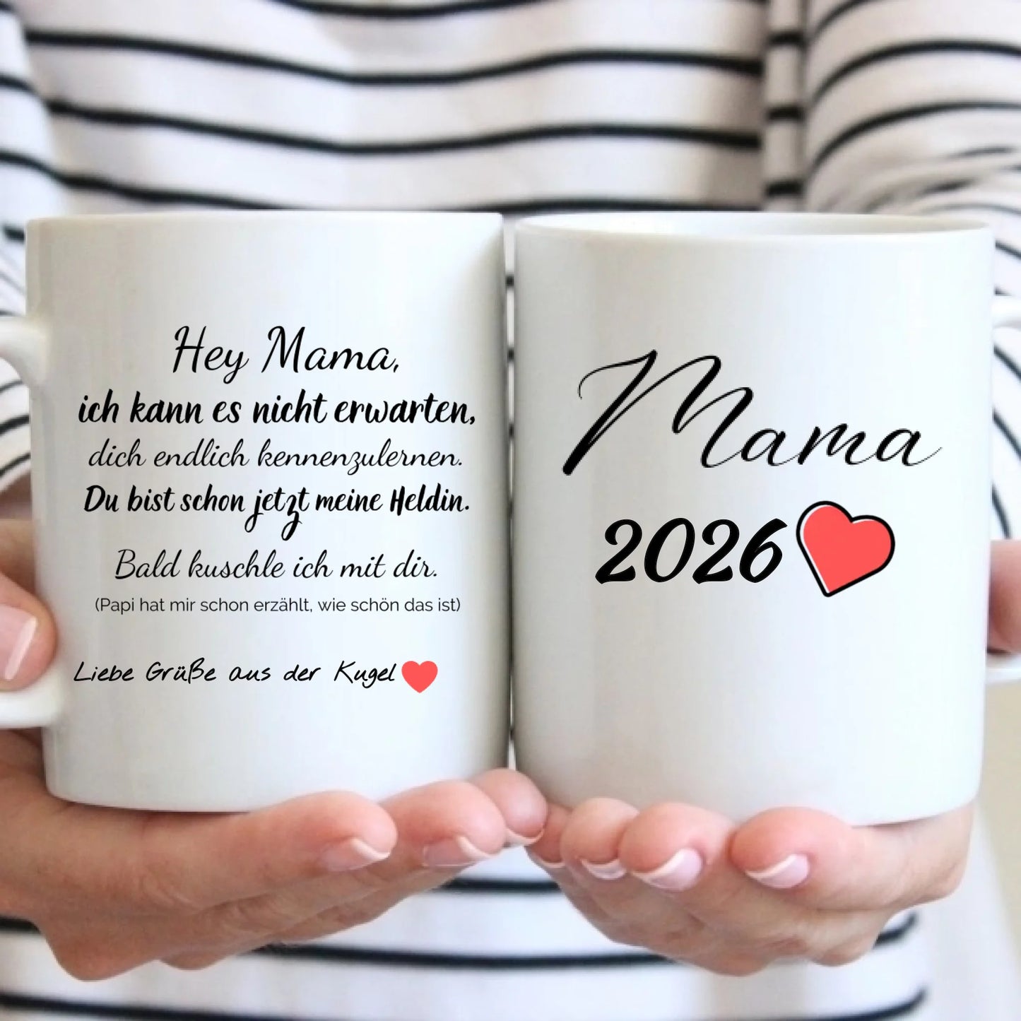 Tasse - Hey Mama, Grüße aus der Kugel – personalisierbar