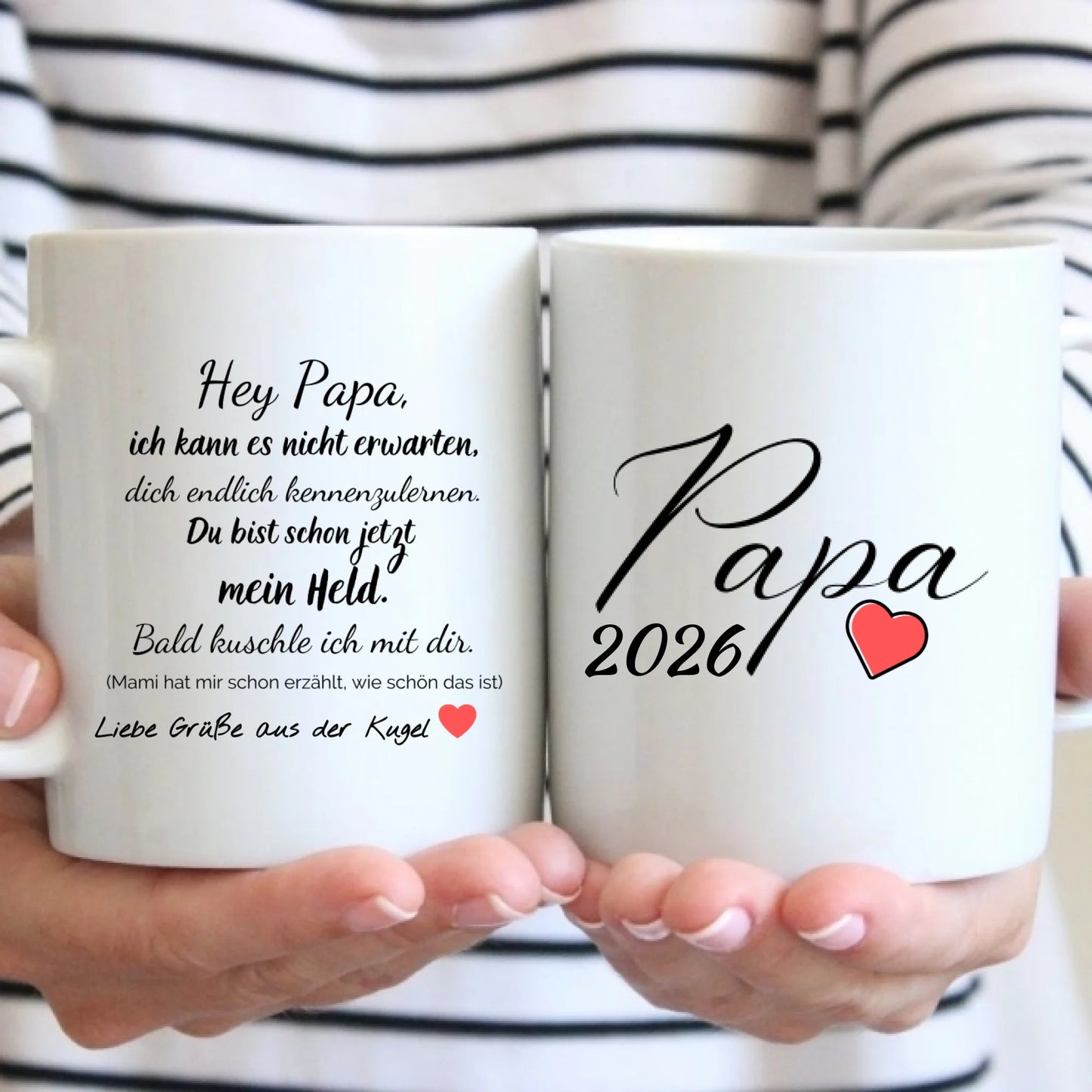 Tasse - Hey Papa, Grüße aus der Kugel – personalisierbar