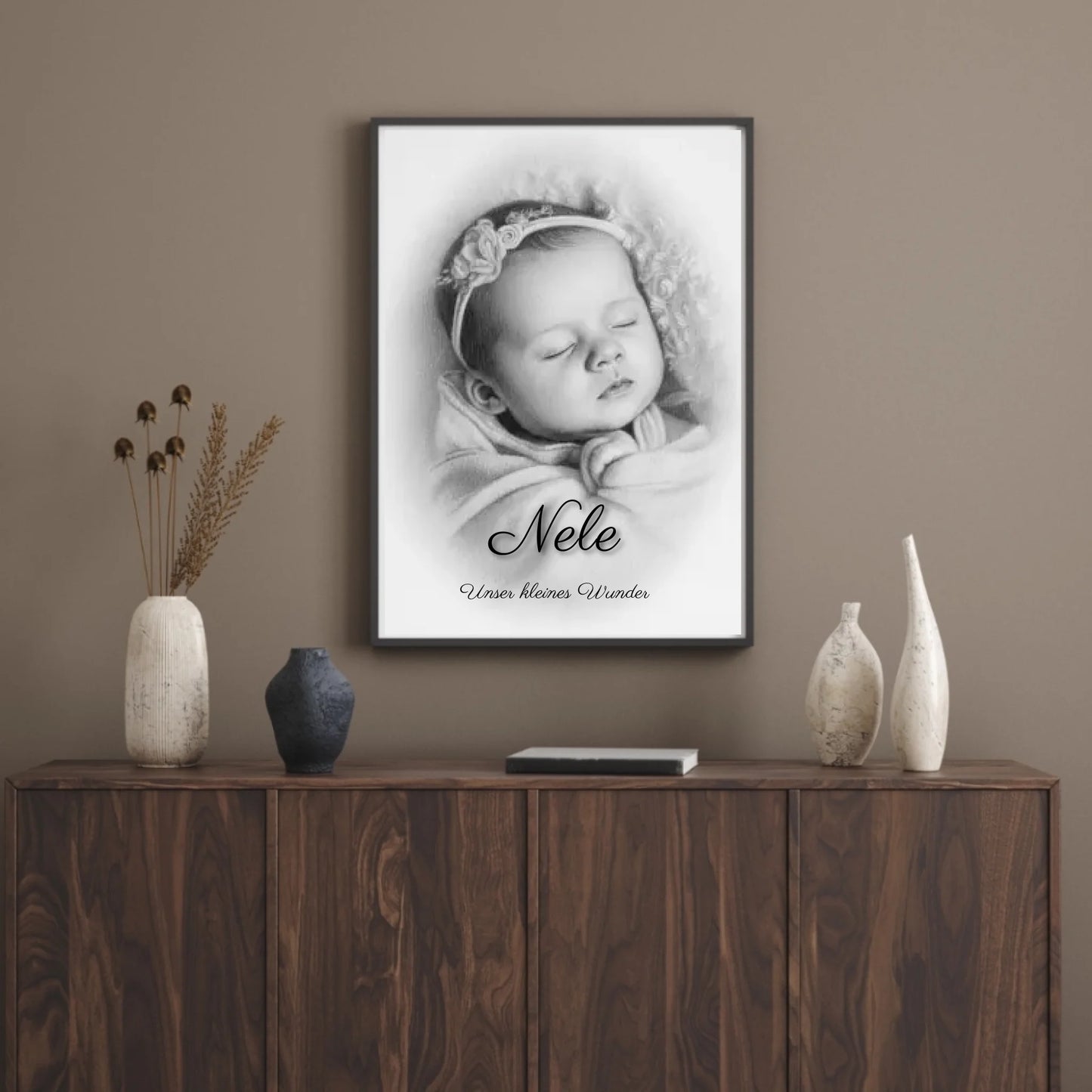 Wandbild - Baby-Portrait - personalisierbar