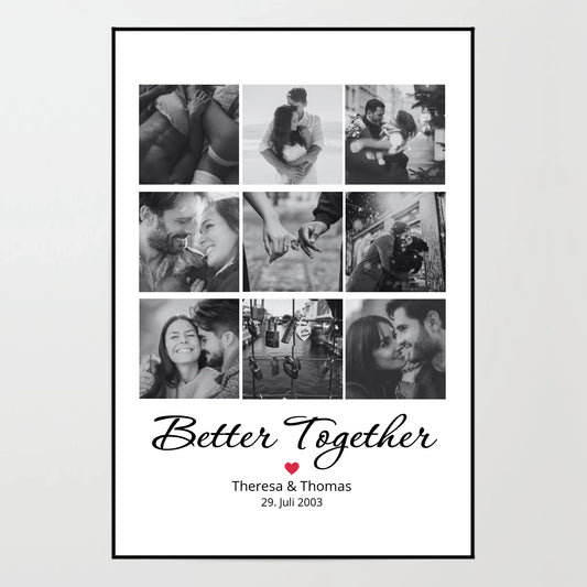 Poster - Better Together Foto Collage - personalisierbar