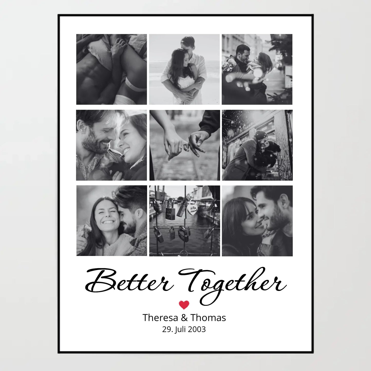 Poster - Better Together Foto Collage - personalisierbar