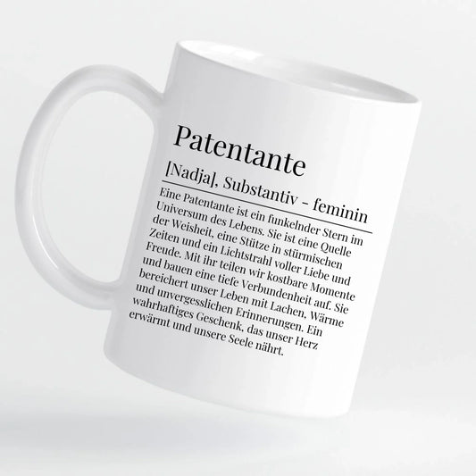 Tasse - Patentante Definition mit Bild und Wunschtext - personalisierbar