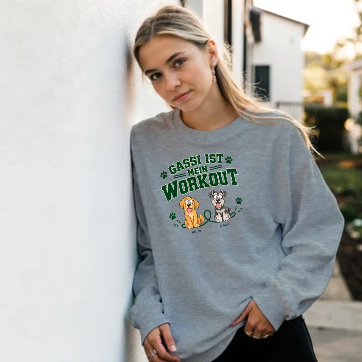 Gassi ist mein Workout – Pullover – ash-frau