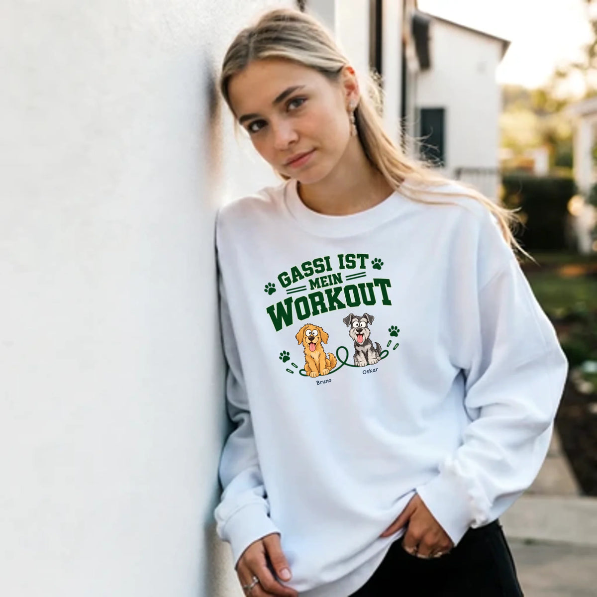 Gassi ist mein Workout – Pullover – white-frau