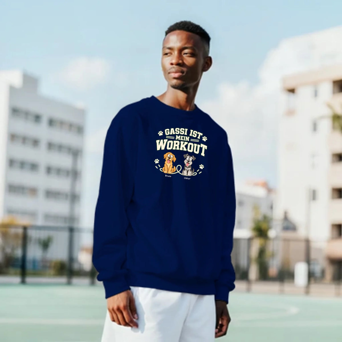 Gassi ist mein Workout – Pullover – navy-mann
