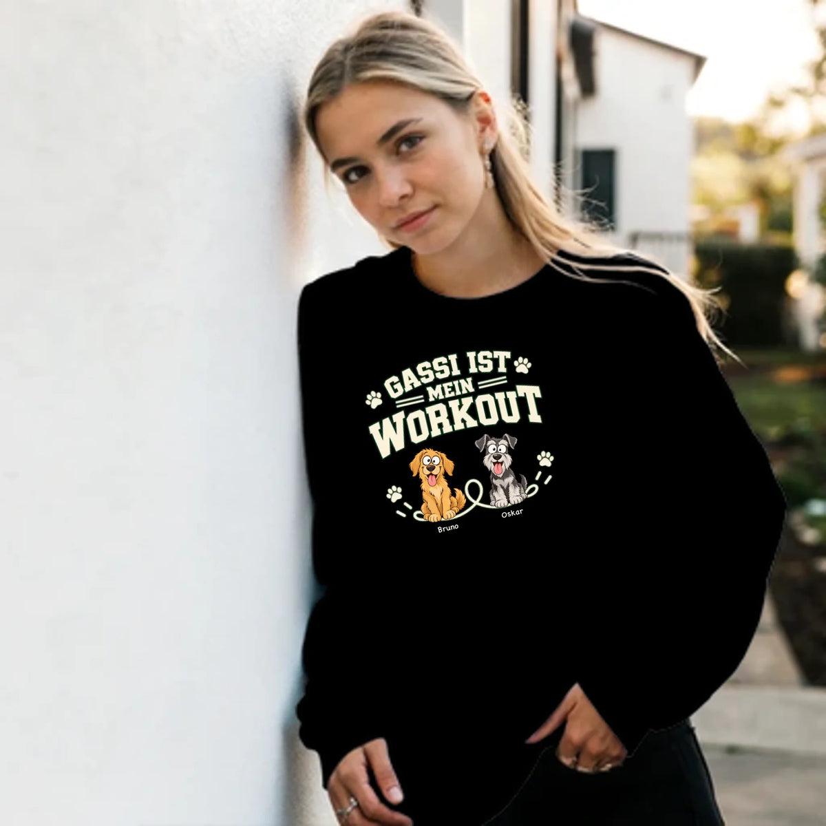 Gassi ist mein Workout – Pullover – black-frau