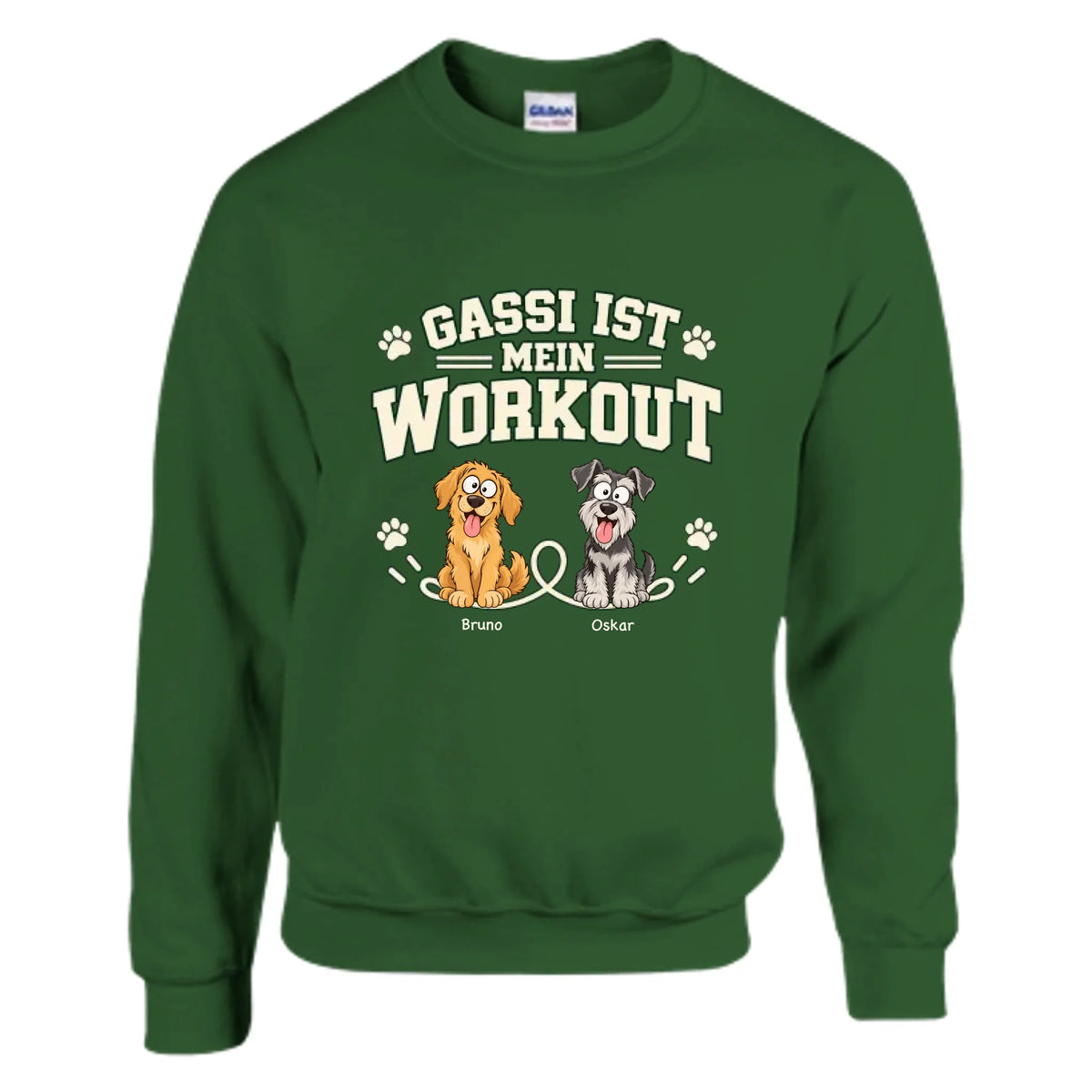Gassi ist mein Workout – Pullover – military-green-studio