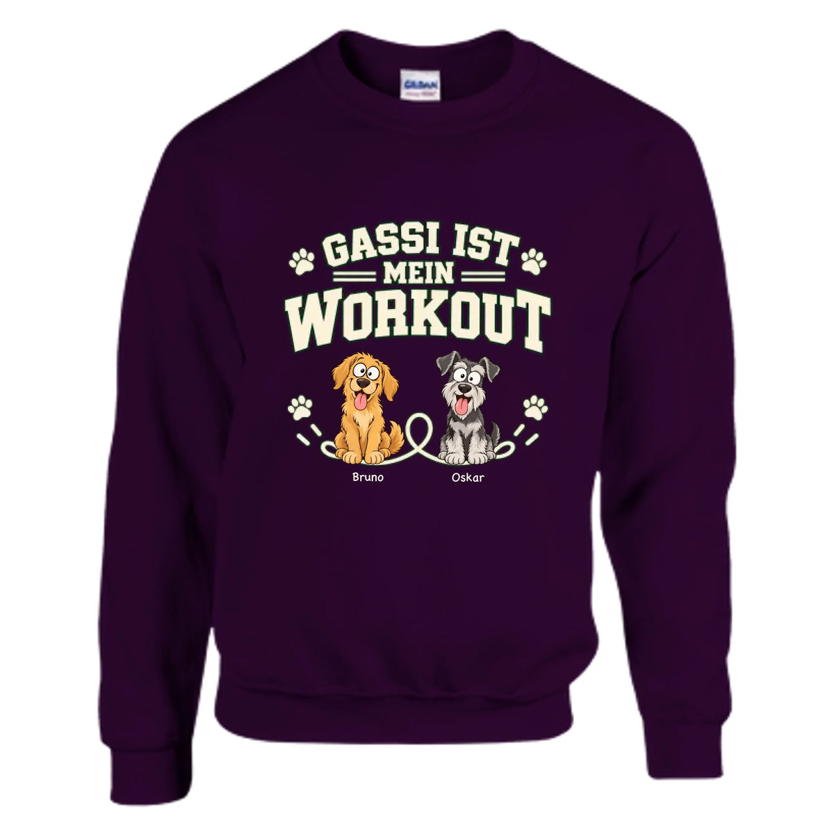 Gassi ist mein Workout – Pullover – maroon-studio