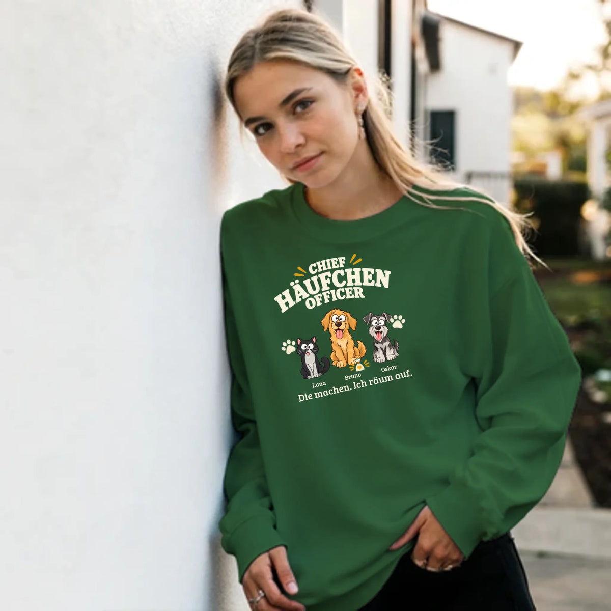 Chief Häufchen Officer – Pullover – military-green-frau