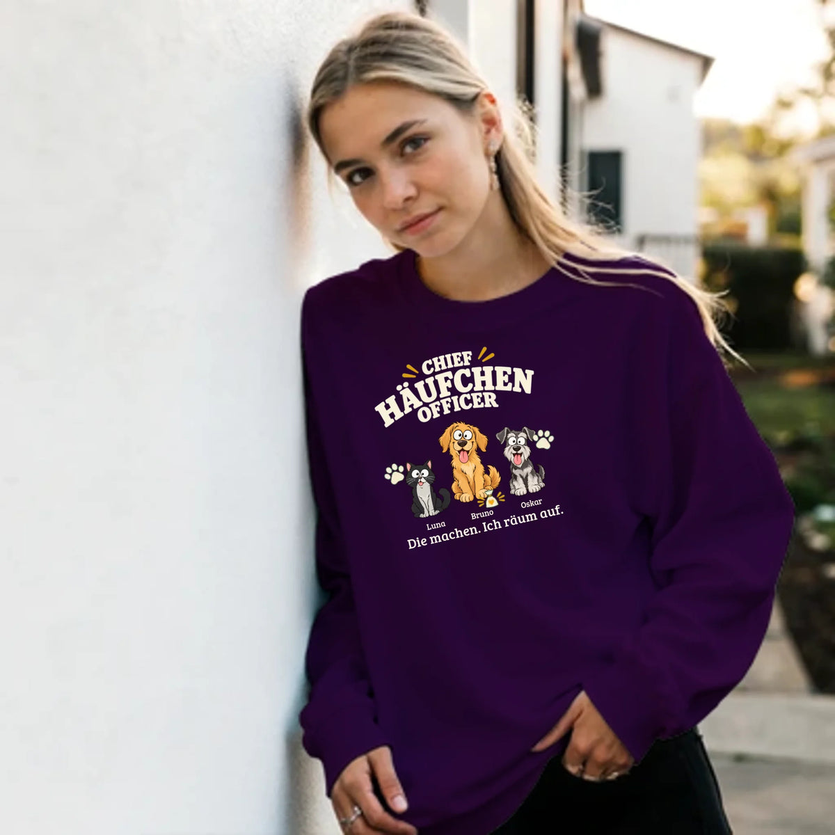 Chief Häufchen Officer – Pullover – maroon-frau