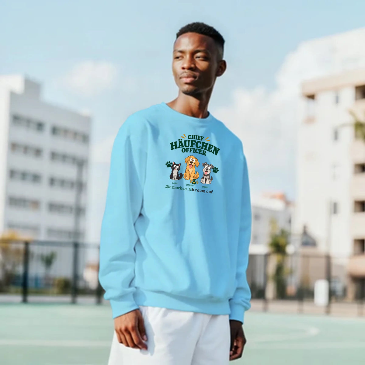 Chief Häufchen Officer – Pullover – light-blue-mann