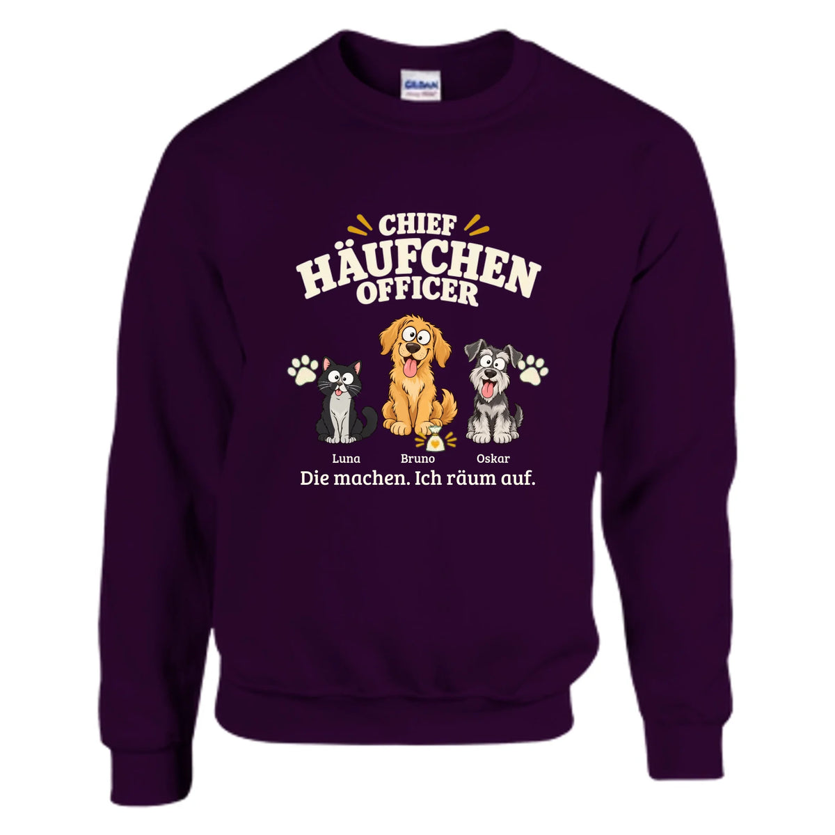 Chief Häufchen Officer – Pullover – maroon-studio