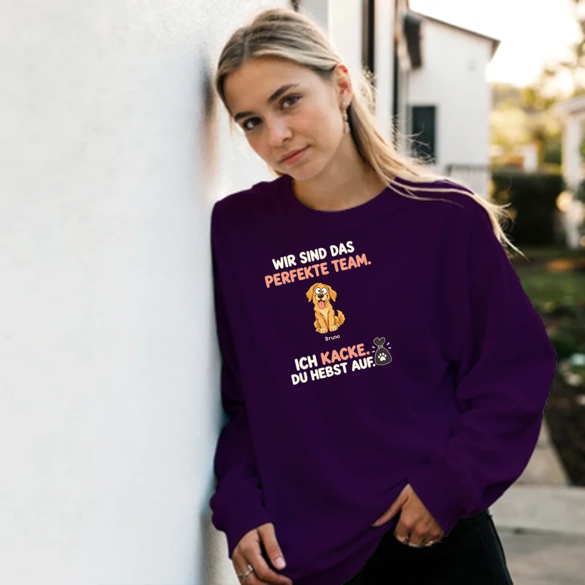 Das perfekte Team – Pullover – maroon-frau